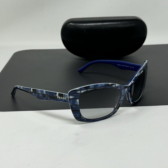 Prada Sunglasses SPR 03N Italy BF2-3M1 Size 57 [] 18 140 Blue Cat Eye - Picture 2 of 16
